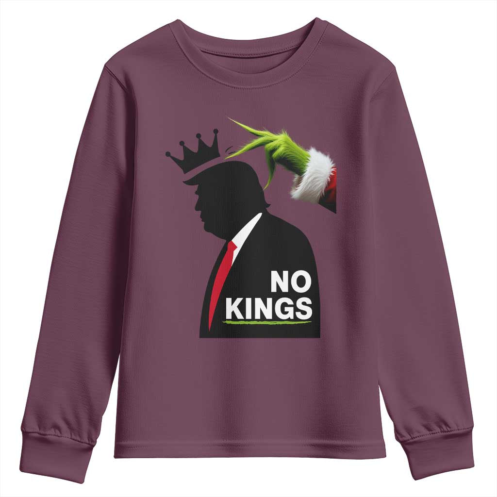 Funny Christmas No Kings in America Youth Sweatshirt - Wonder Print Shop