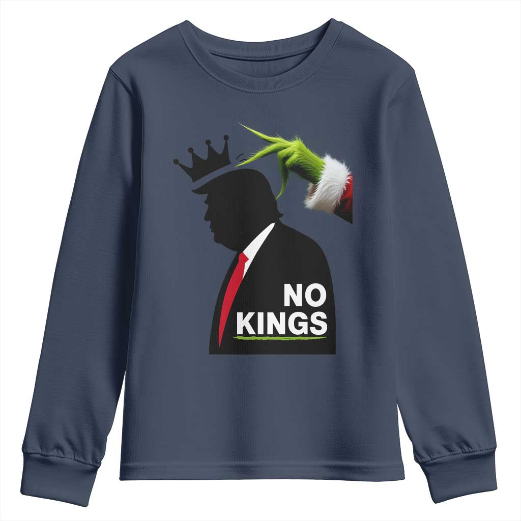 Funny Christmas No Kings in America Youth Sweatshirt - Wonder Print Shop