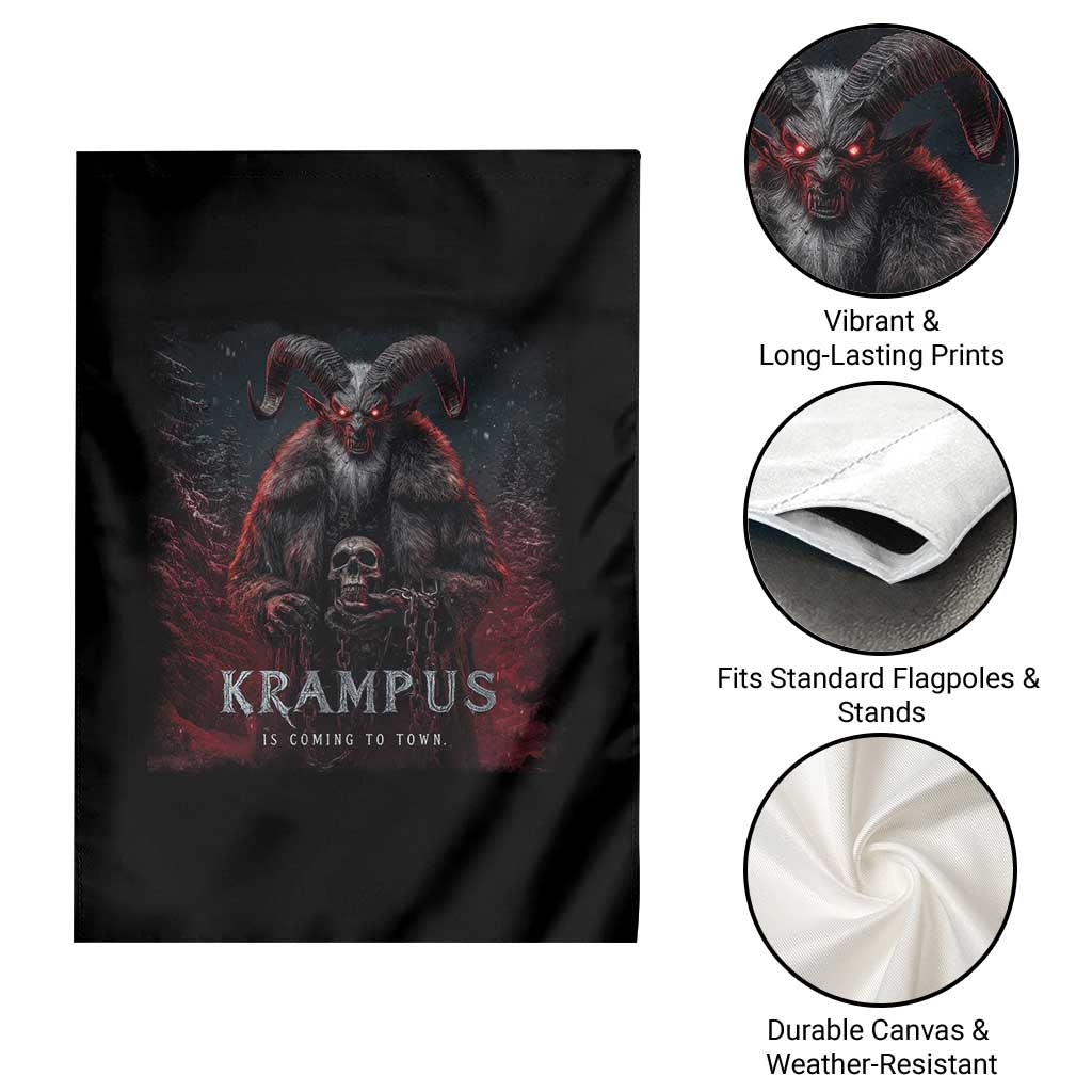 Krampus Is Coming To Town Garden Flag Gothic Dark Xmas Gift Horror Holiday - Wonder Print Shop