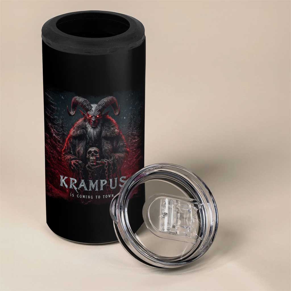 Krampus Is Coming To Town 4 in 1 Can Cooler Tumbler Gothic Dark Xmas Gift Horror Holiday - Wonder Print Shop
