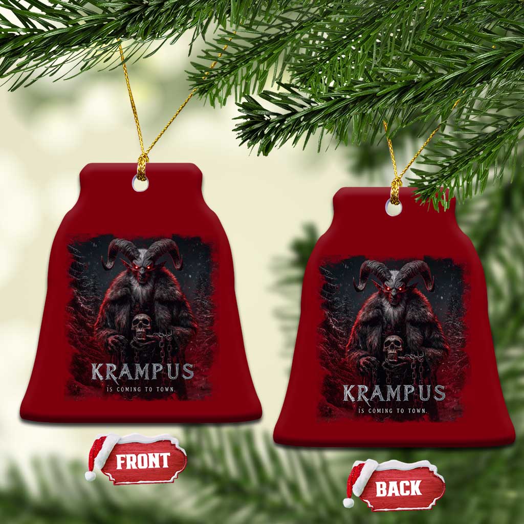Krampus Is Coming To Town Ceramic Ornament Gothic Dark Xmas Gift Horror Holiday - Wonder Print Shop