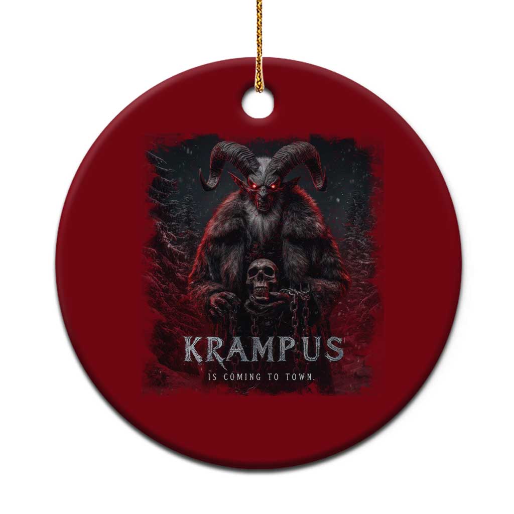 Krampus Is Coming To Town Ceramic Ornament Gothic Dark Xmas Gift Horror Holiday - Wonder Print Shop