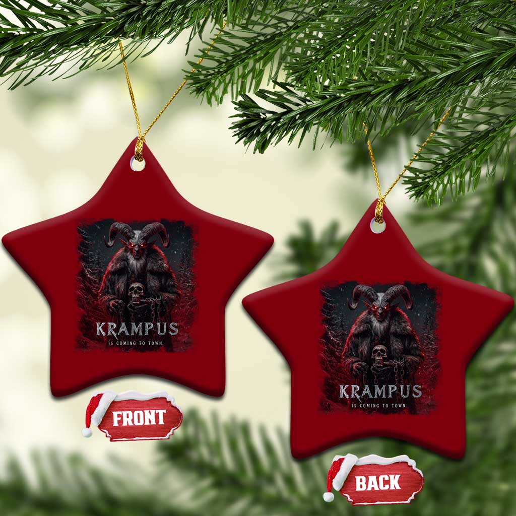 Krampus Is Coming To Town Ceramic Ornament Gothic Dark Xmas Gift Horror Holiday - Wonder Print Shop