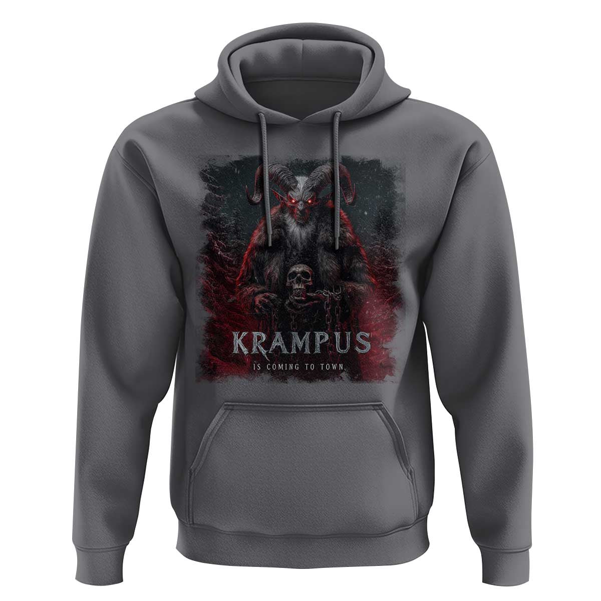 Krampus Is Coming To Town Hoodie Gothic Dark Xmas Gift Horror Holiday - Wonder Print Shop