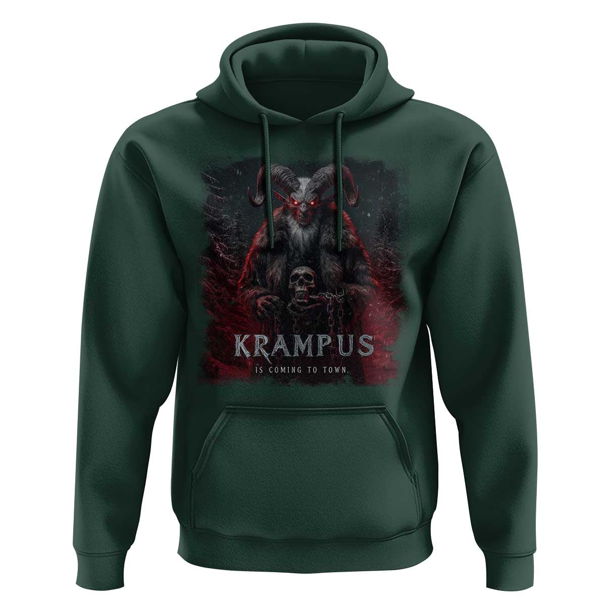 Krampus Is Coming To Town Hoodie Gothic Dark Xmas Gift Horror Holiday - Wonder Print Shop