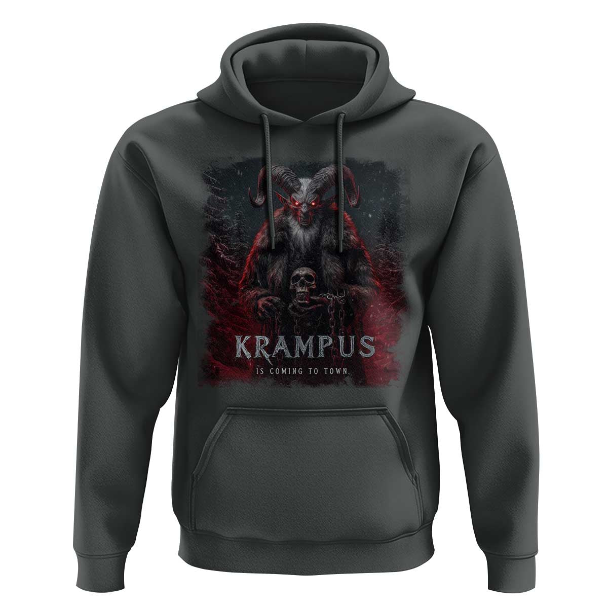Krampus Is Coming To Town Hoodie Gothic Dark Xmas Gift Horror Holiday - Wonder Print Shop