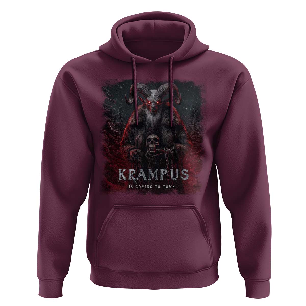 Krampus Is Coming To Town Hoodie Gothic Dark Xmas Gift Horror Holiday - Wonder Print Shop
