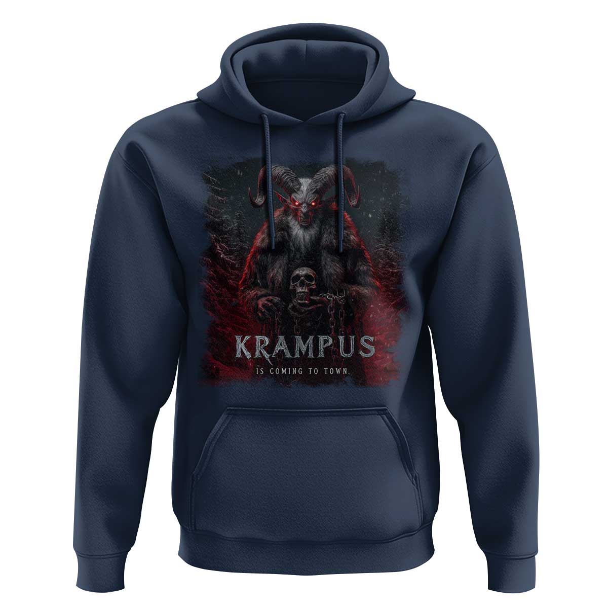 Krampus Is Coming To Town Hoodie Gothic Dark Xmas Gift Horror Holiday - Wonder Print Shop