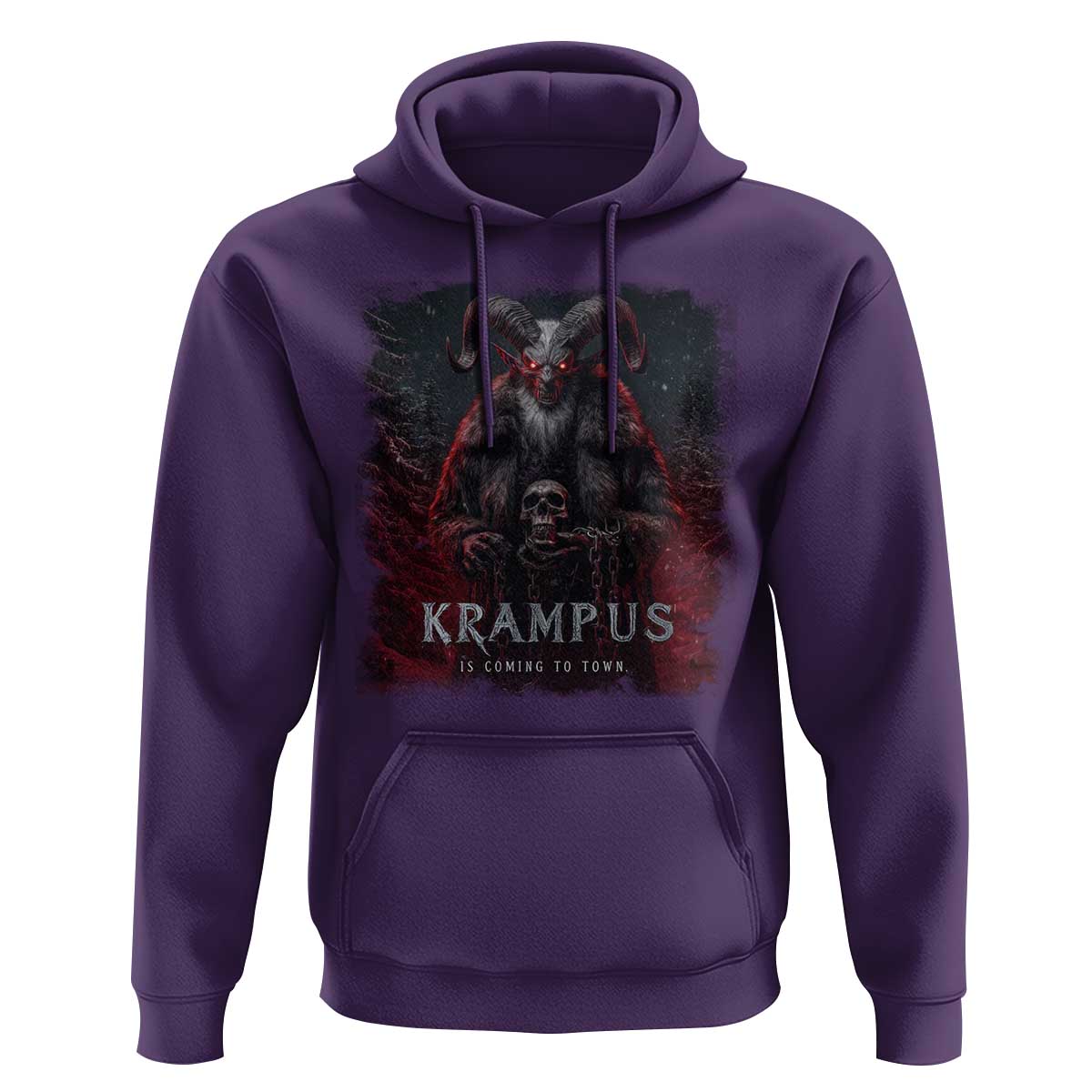 Krampus Is Coming To Town Hoodie Gothic Dark Xmas Gift Horror Holiday - Wonder Print Shop