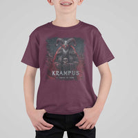 Krampus Is Coming To Town T Shirt For Kid Gothic Dark Xmas Gift Horror Holiday - Wonder Print Shop