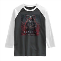 Krampus Is Coming To Town Raglan Shirt Gothic Dark Xmas Gift Horror Holiday - Wonder Print Shop