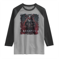 Krampus Is Coming To Town Raglan Shirt Gothic Dark Xmas Gift Horror Holiday - Wonder Print Shop