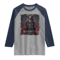 Krampus Is Coming To Town Raglan Shirt Gothic Dark Xmas Gift Horror Holiday - Wonder Print Shop