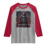 Krampus Is Coming To Town Raglan Shirt Gothic Dark Xmas Gift Horror Holiday - Wonder Print Shop