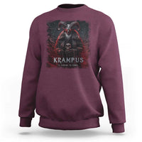 Krampus Is Coming To Town Sweatshirt Gothic Dark Xmas Gift Horror Holiday - Wonder Print Shop