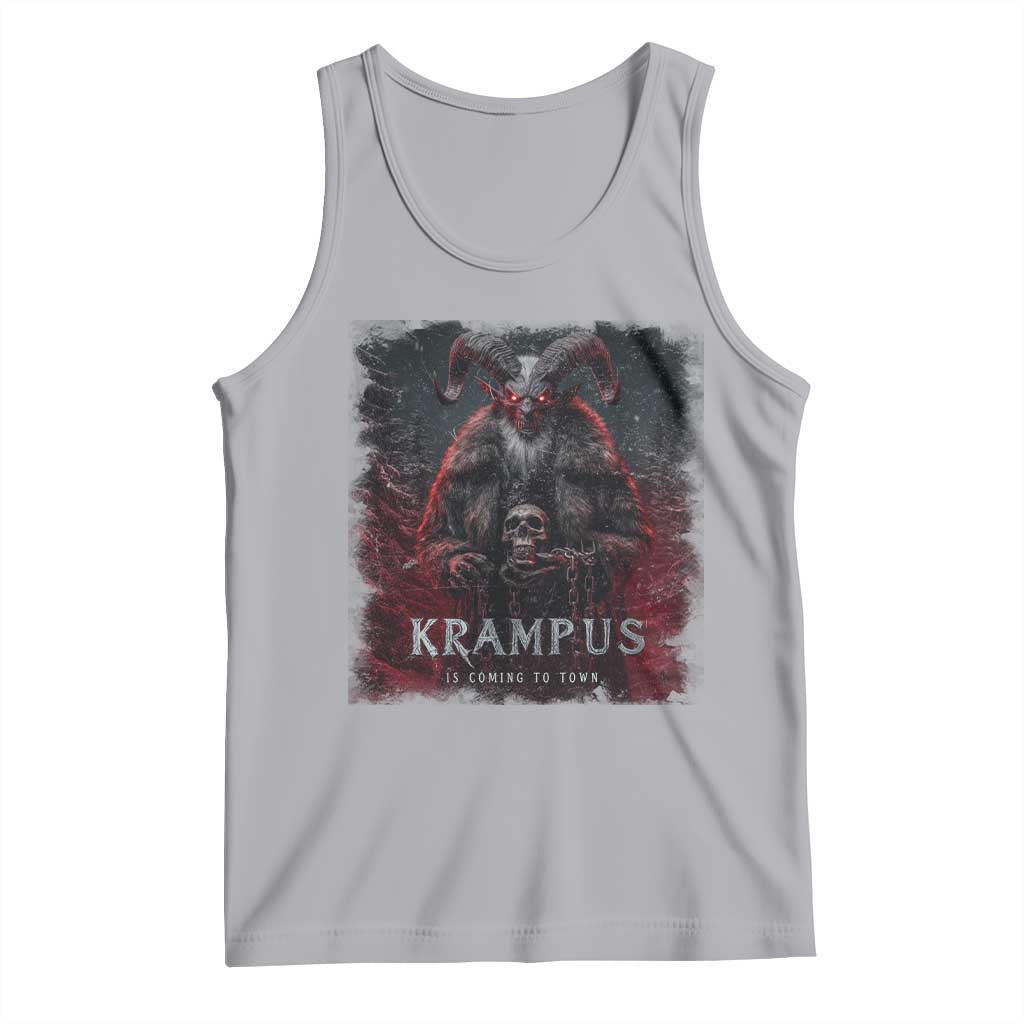 Krampus Is Coming To Town Tank Top Gothic Dark Xmas Gift Horror Holiday - Wonder Print Shop