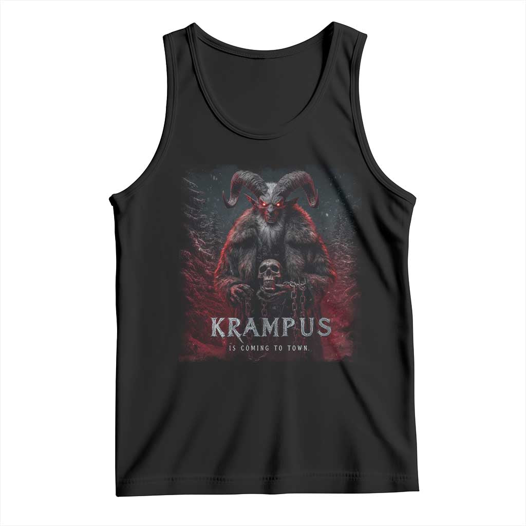Krampus Is Coming To Town Tank Top Gothic Dark Xmas Gift Horror Holiday - Wonder Print Shop