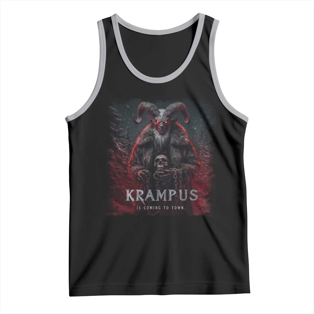 Krampus Is Coming To Town Tank Top Gothic Dark Xmas Gift Horror Holiday - Wonder Print Shop