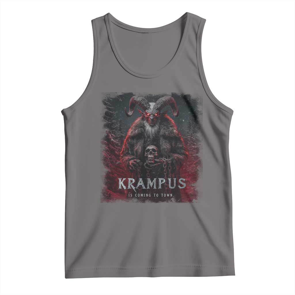 Krampus Is Coming To Town Tank Top Gothic Dark Xmas Gift Horror Holiday - Wonder Print Shop