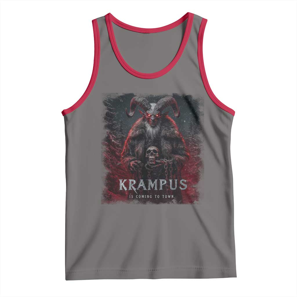 Krampus Is Coming To Town Tank Top Gothic Dark Xmas Gift Horror Holiday - Wonder Print Shop