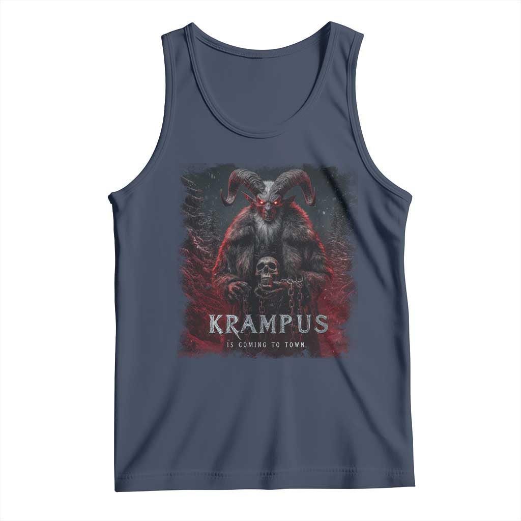 Krampus Is Coming To Town Tank Top Gothic Dark Xmas Gift Horror Holiday - Wonder Print Shop