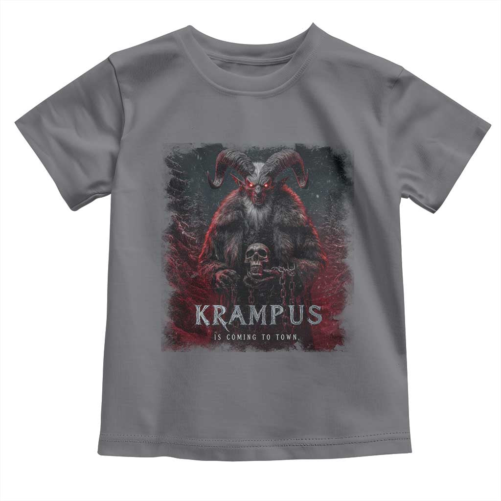 Krampus Is Coming To Town Toddler T Shirt Gothic Dark Xmas Gift Horror Holiday - Wonder Print Shop
