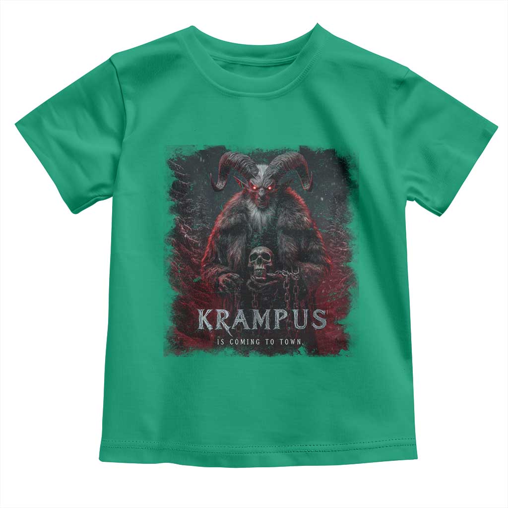 Krampus Is Coming To Town Toddler T Shirt Gothic Dark Xmas Gift Horror Holiday - Wonder Print Shop