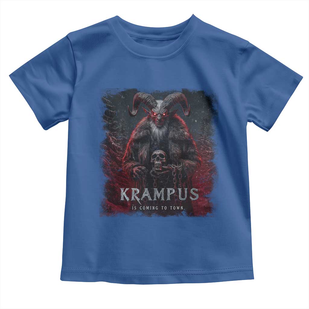 Krampus Is Coming To Town Toddler T Shirt Gothic Dark Xmas Gift Horror Holiday - Wonder Print Shop