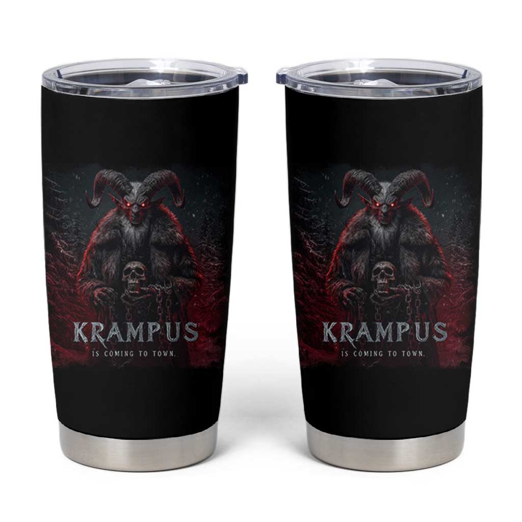 Krampus Is Coming To Town Tumbler Cup Gothic Dark Xmas Gift Horror Holiday - Wonder Print Shop