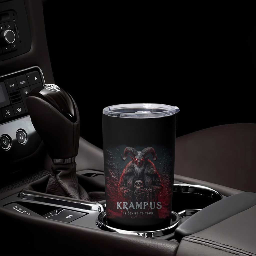 Krampus Is Coming To Town Tumbler Cup Gothic Dark Xmas Gift Horror Holiday - Wonder Print Shop