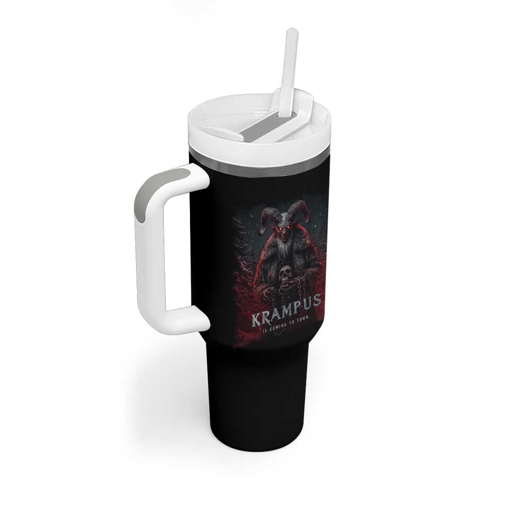 Krampus Is Coming To Town Tumbler With Handle Gothic Dark Xmas Gift Horror Holiday - Wonder Print Shop