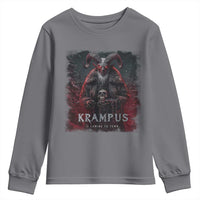 Krampus Is Coming To Town Youth Sweatshirt Gothic Dark Xmas Gift Horror Holiday - Wonder Print Shop