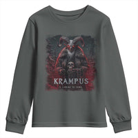 Krampus Is Coming To Town Youth Sweatshirt Gothic Dark Xmas Gift Horror Holiday - Wonder Print Shop
