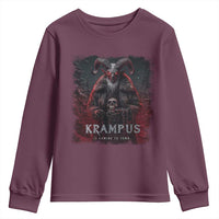 Krampus Is Coming To Town Youth Sweatshirt Gothic Dark Xmas Gift Horror Holiday - Wonder Print Shop
