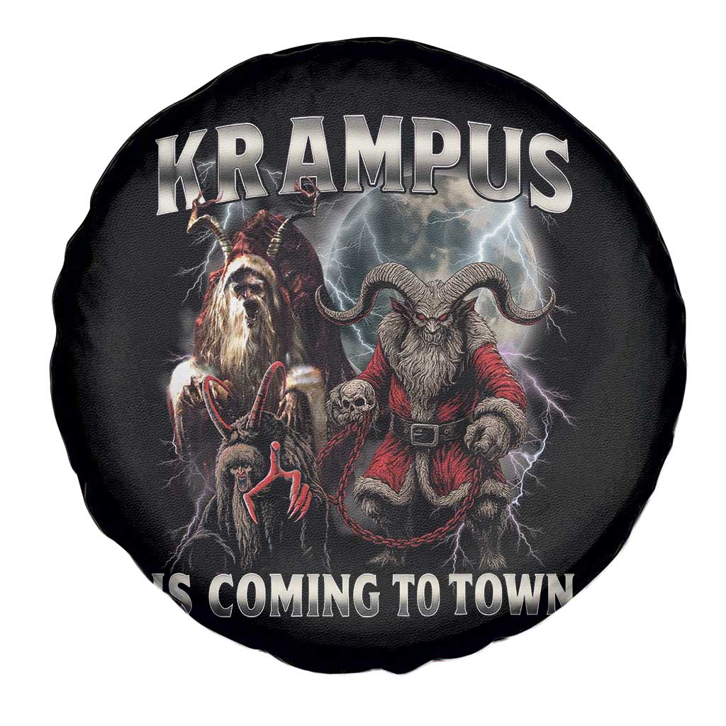 Krampus Is Coming To Town Spare Tire Cover Vintage Gothic Dark Xmas Gift Horror Holiday - Wonder Print Shop