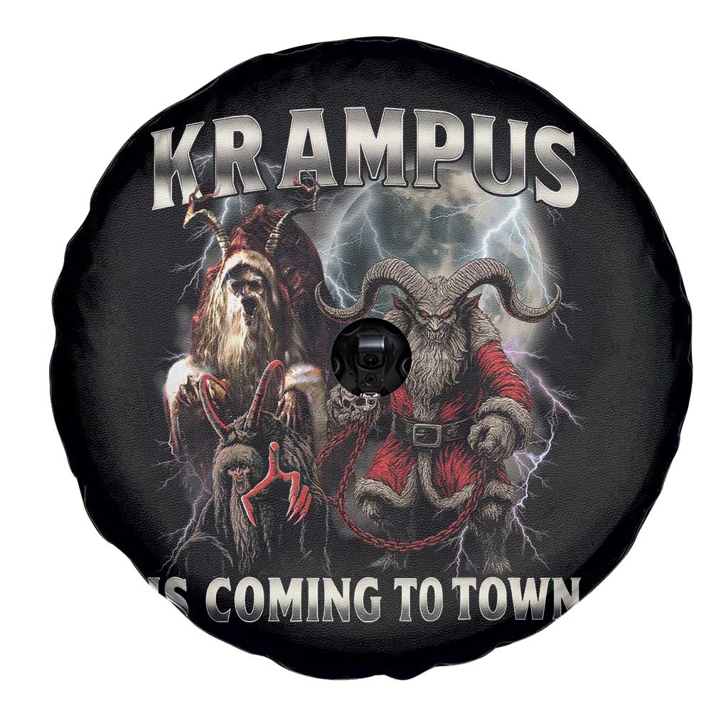 Krampus Is Coming To Town Spare Tire Cover Vintage Gothic Dark Xmas Gift Horror Holiday - Wonder Print Shop