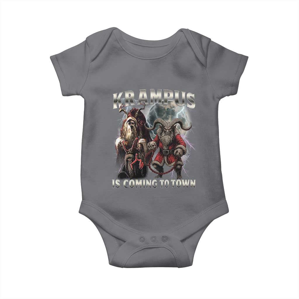 Krampus Is Coming To Town Baby Onesie Vintage Gothic Dark Xmas Gift Horror Holiday - Wonder Print Shop