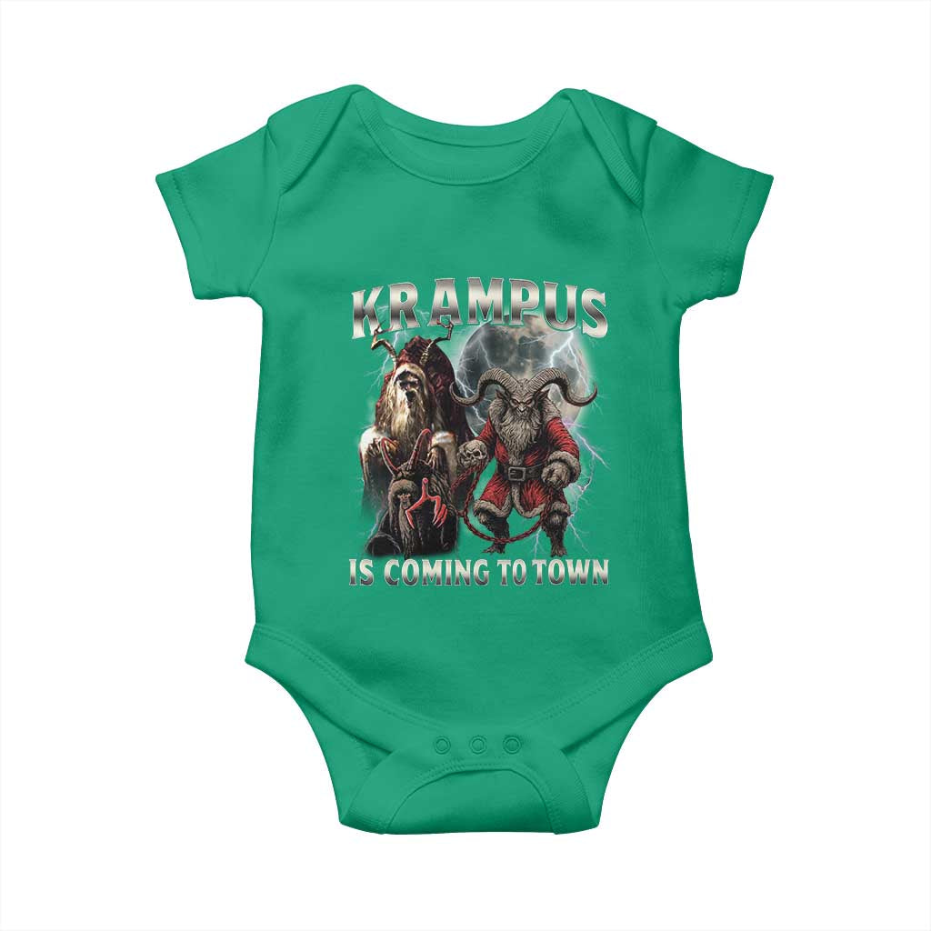 Krampus Is Coming To Town Baby Onesie Vintage Gothic Dark Xmas Gift Horror Holiday - Wonder Print Shop