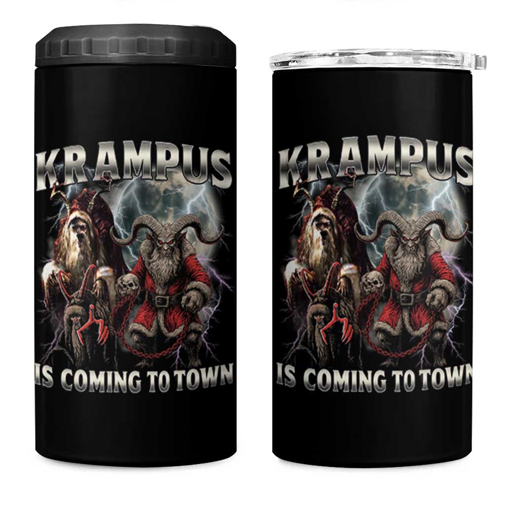 Krampus Is Coming To Town 4 in 1 Can Cooler Tumbler Vintage Gothic Dark Xmas Gift Horror Holiday - Wonder Print Shop