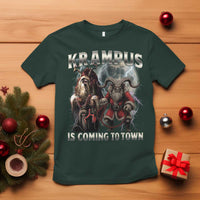 Krampus Is Coming To Town T Shirt Vintage Gothic Dark Xmas Gift Horror Holiday - Wonder Print Shop