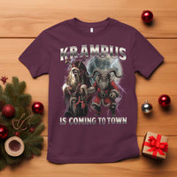 Krampus Is Coming To Town T Shirt Vintage Gothic Dark Xmas Gift Horror Holiday - Wonder Print Shop