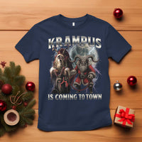 Krampus Is Coming To Town T Shirt Vintage Gothic Dark Xmas Gift Horror Holiday - Wonder Print Shop