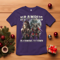 Krampus Is Coming To Town T Shirt Vintage Gothic Dark Xmas Gift Horror Holiday - Wonder Print Shop