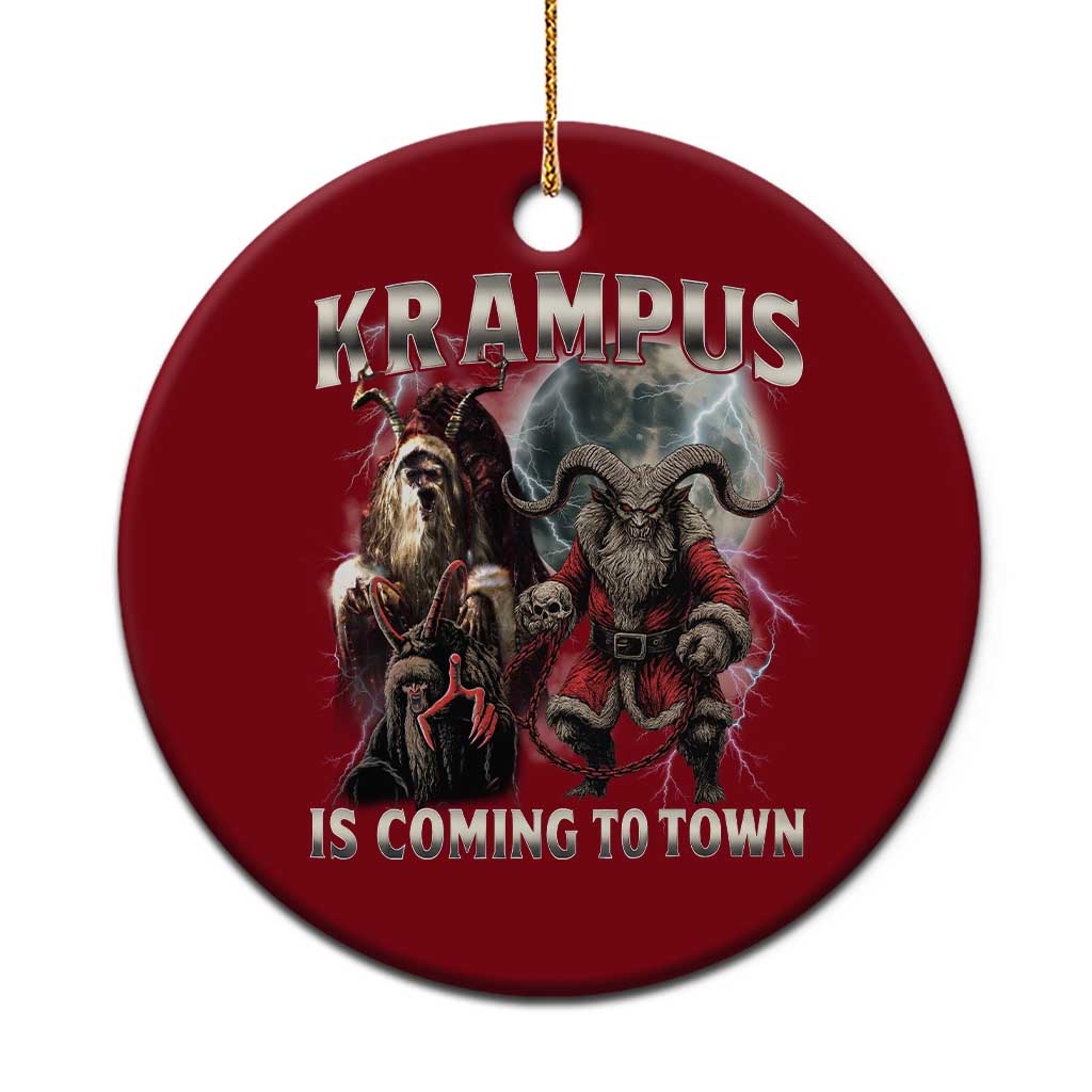 Krampus Is Coming To Town Ceramic Ornament Vintage Gothic Dark Xmas Gift Horror Holiday - Wonder Print Shop