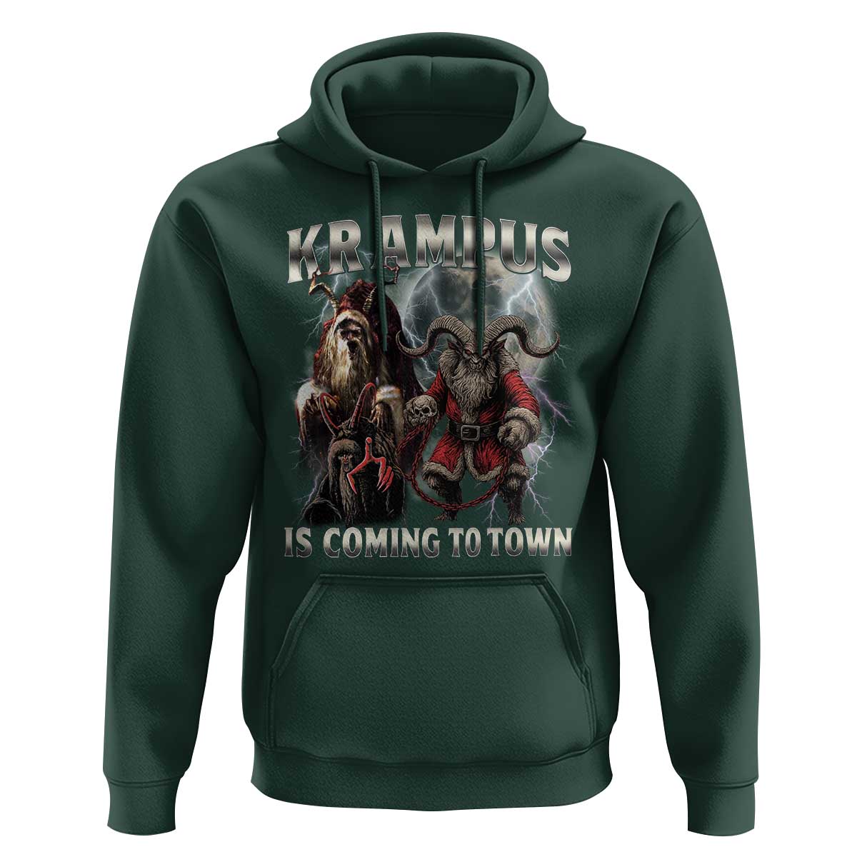 Krampus Is Coming To Town Hoodie Vintage Gothic Dark Xmas Gift Horror Holiday - Wonder Print Shop
