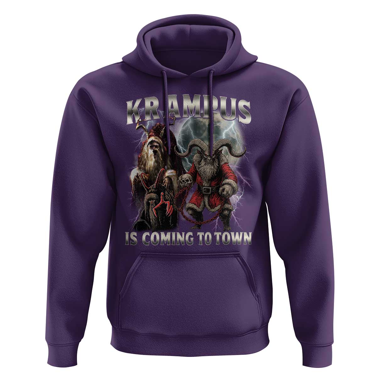 Krampus Is Coming To Town Hoodie Vintage Gothic Dark Xmas Gift Horror Holiday - Wonder Print Shop