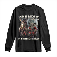 Krampus Is Coming To Town Long Sleeve Shirt Vintage Gothic Dark Xmas Gift Horror Holiday - Wonder Print Shop