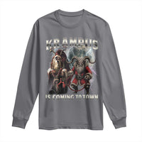 Krampus Is Coming To Town Long Sleeve Shirt Vintage Gothic Dark Xmas Gift Horror Holiday - Wonder Print Shop
