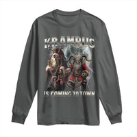 Krampus Is Coming To Town Long Sleeve Shirt Vintage Gothic Dark Xmas Gift Horror Holiday - Wonder Print Shop