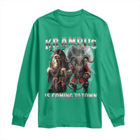 Krampus Is Coming To Town Long Sleeve Shirt Vintage Gothic Dark Xmas Gift Horror Holiday - Wonder Print Shop